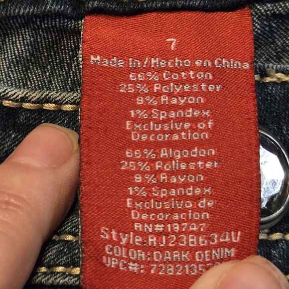 Red Rivet blue denim jean capris distressed juniors size 7 NWOT - Picture 8 of 8